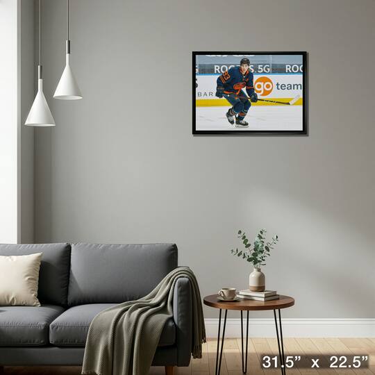 Ryan Nugent-Hopkins 20" x 29" Framed Canvas Oilers Action-H 31.5" x 22.5"